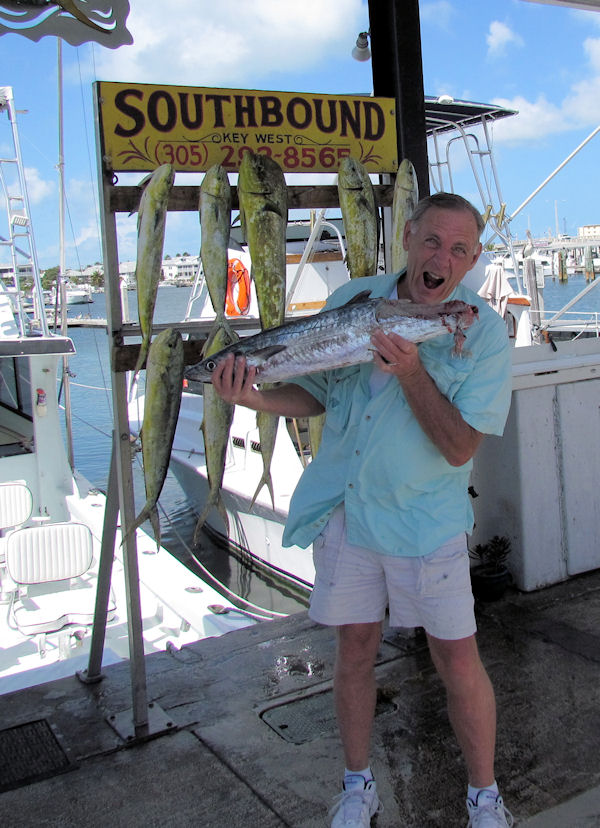 Dolphin and part of a kingfish caught in Key West fishing on charter boat Southbound from Charter Boat Row, Key West
