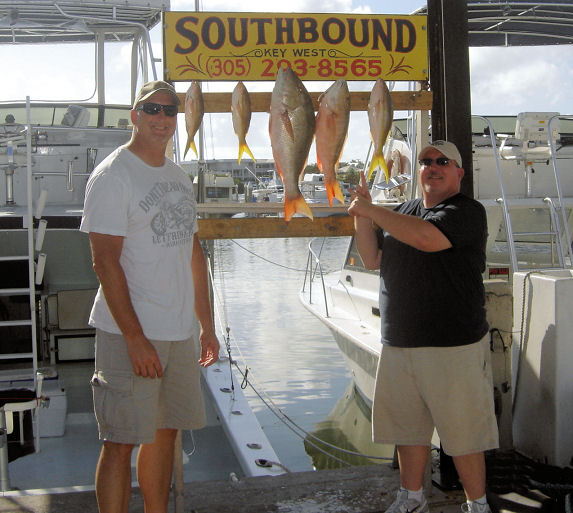 A few nice snappers caught in Key West fishing on charter boat Southbound from Charter Boat Row, Key West