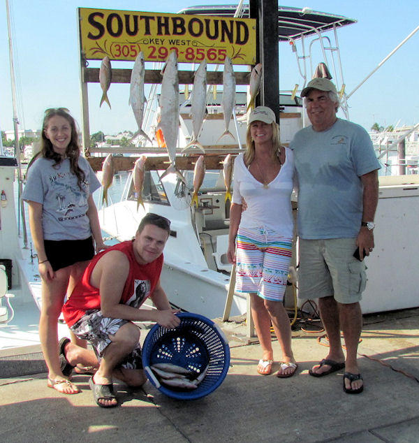 Mackerels and Yellow Tail Snapper caught fishing Key West on charter boat Southbound from Charter Boat Row Key West