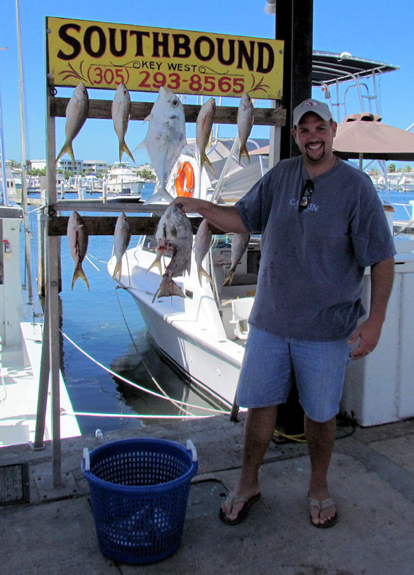 Half eaten Spade fish caught fishing Key West on charter boat Southbound from Charter Boat Row Key West
