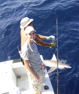 Shark caught fishing on charter boat Southbound in Key West, Florid
