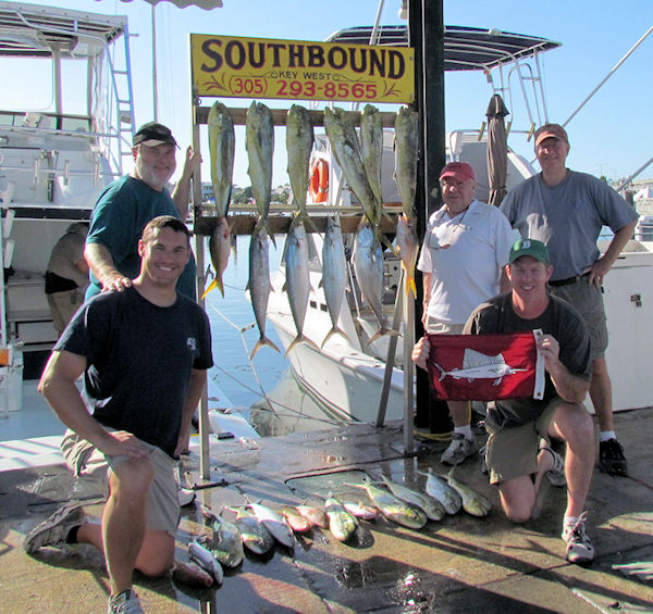 Dolphin, Mackerel and Snapper caught fishing Key West on charter boat Southbound from Charter Boat Row Key West