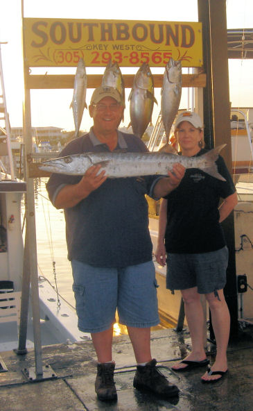 End of a half day in Key West fishing on charter boat Southbound from Charter Boat Row, Key West