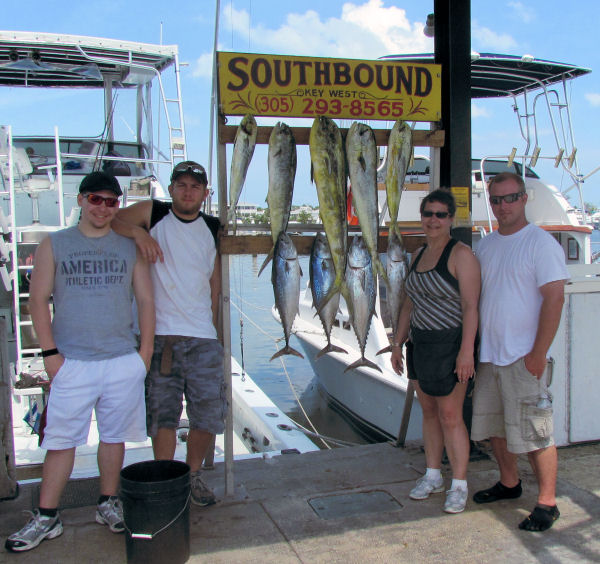 Dolphin and bonitos caught in Key West fishing on charter boat Southbound from Charter Boat Row, Key West