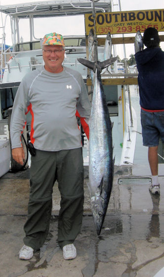 35 lb Wahoo caught fishing on charter boat Southbound in Key West, Florida