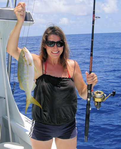 Large Yellow Tail Snapper caught fishing key West on charter boat Southbound from Charter Boat Row