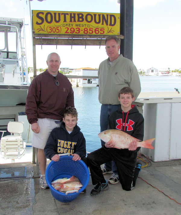 Nice Mutton and some smaller snapper caught fishing Key West on charter boat Southbound from Charter Boat Row Key West
