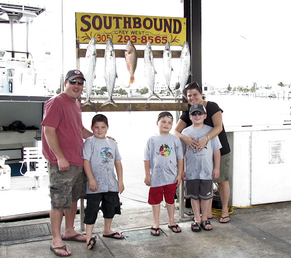 Cero Mackerels and a Mutton Snapper caught in Key West fishing on Key West charter boat Southbound