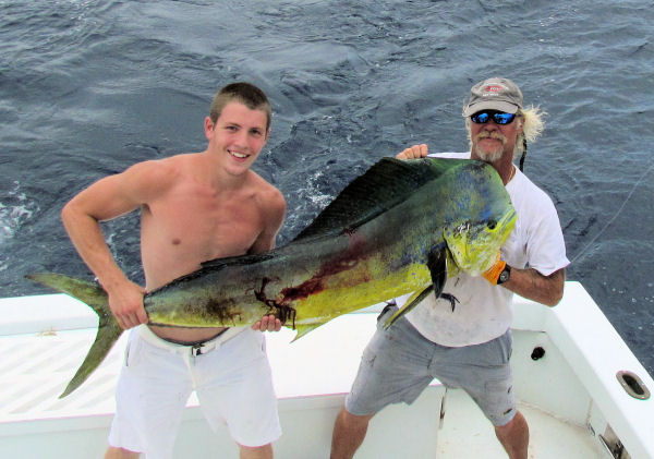 52 lb Dolphin caught in Key West fishing on charter boat Soutbhbound from Charter Boat Row Key West