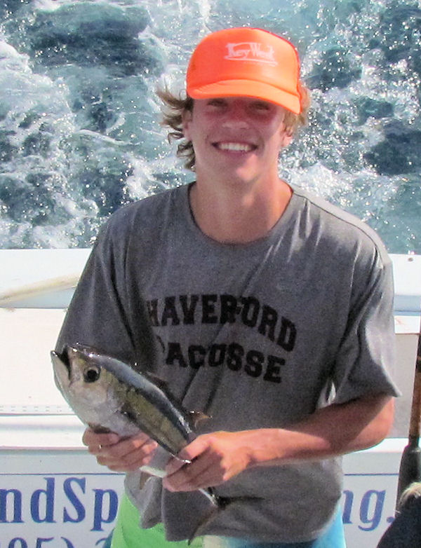 Small Black Fin tuna aught in Key West fishing on charter boat Southbound from Charter Boat Row