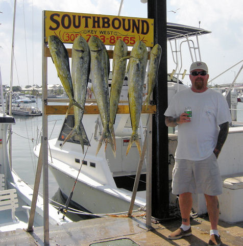 Dolphin caught fishing on Key West fishing boat Southbound from Charter Boat Row in Key West