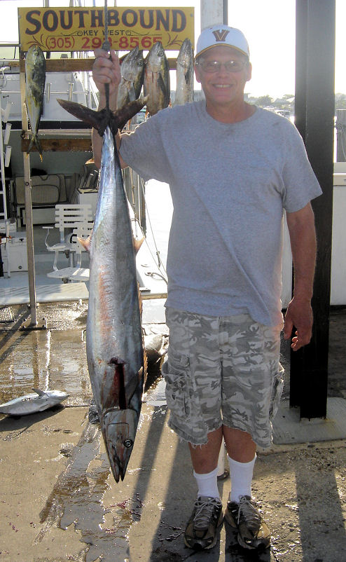 37 lb Wahoo caught in Key West fishing on charter boat Southbound from Charter Boat Row Key West