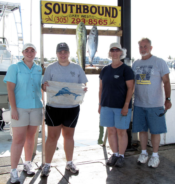 Dolphin and Bonitos caught in Key West fishing on charter boat Soutbhbound from Charter Boat Row Key West