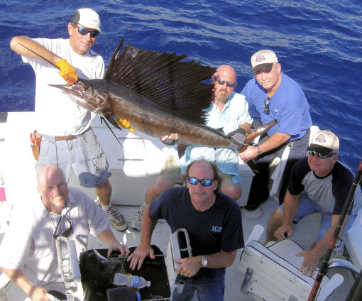 Sailfish caught fishing Key West waters on charter boat Southbound