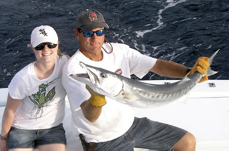 Barracuda caught and released on the Southbound while fishing in Key West, Florida