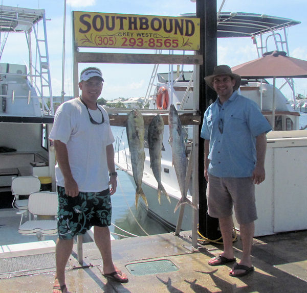 Dolphin and a King fish caught in Key West fishing on charter boat Southbound from Charter Boat Row
