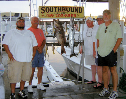 Yellowtails and a nice Grouper caught fishing on Charter Boat Southbound in Key West, Florida