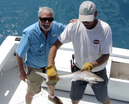 small shark caught deep sea fishing on Key West Charter fishing boat Southbound from Charter Boat Row, Key West