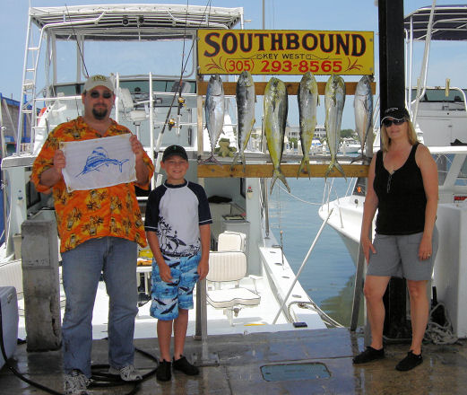 End of a day of fishing Key West on charter boat Southbound