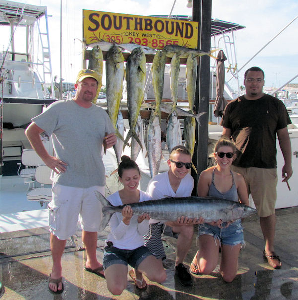 Dolphin, Mackerel and Wahoo caught fishing Key West on charter boat Southbound from Charter Boat Row Key West