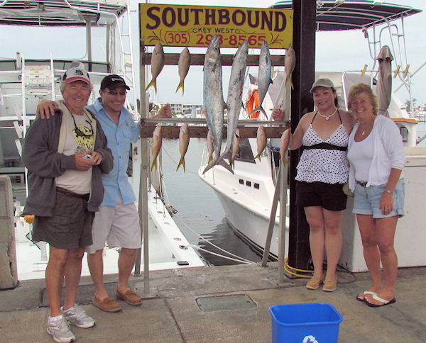 Kingfish and yellow tail snapper caught fishing Key West on charter boat Southbound from Charter Boat Row Key West