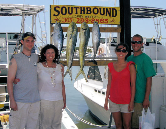 end of the day on Key West deep sea fishing charter boat Southbouhd from Charter Boat Row Key West