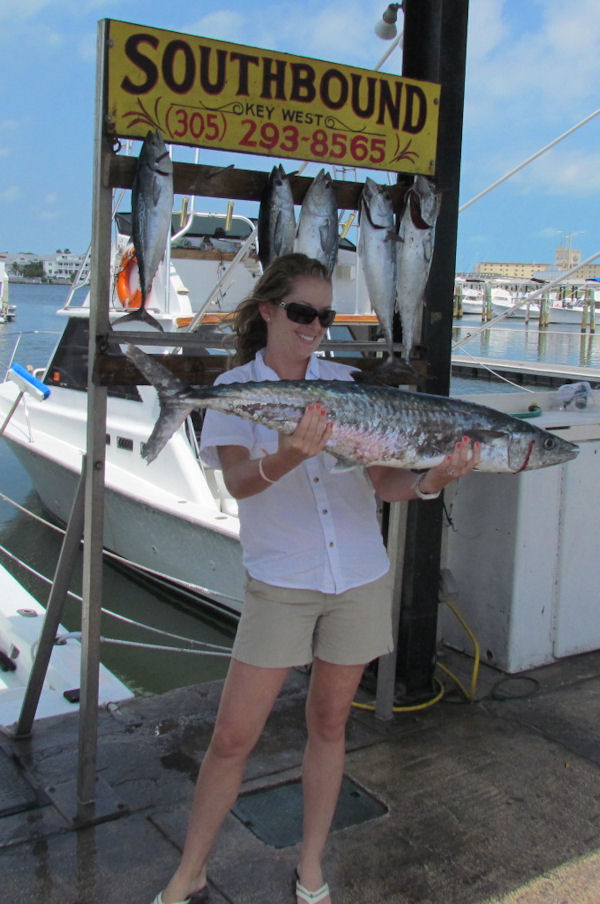 Kingfish caught fishing Key West on charter boat Southbound from Charter Boat Row Key West
