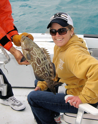 Black Grouper caught fishing Key West on the charter Boat Southbound