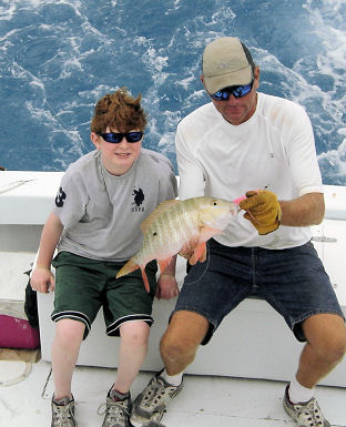 Mutton snapper caught deep sea fishing on Key West fishing boat Southbound from Charter Boat Row