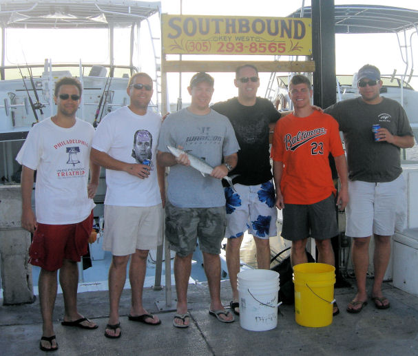 end of the day of fishing key west on charter boat Southbound