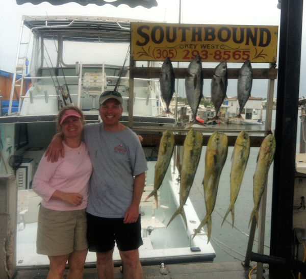 Dolphin and Black Fin Tuna caught fishing Key West on charter boat Southbound from Charter Boat Row Key West