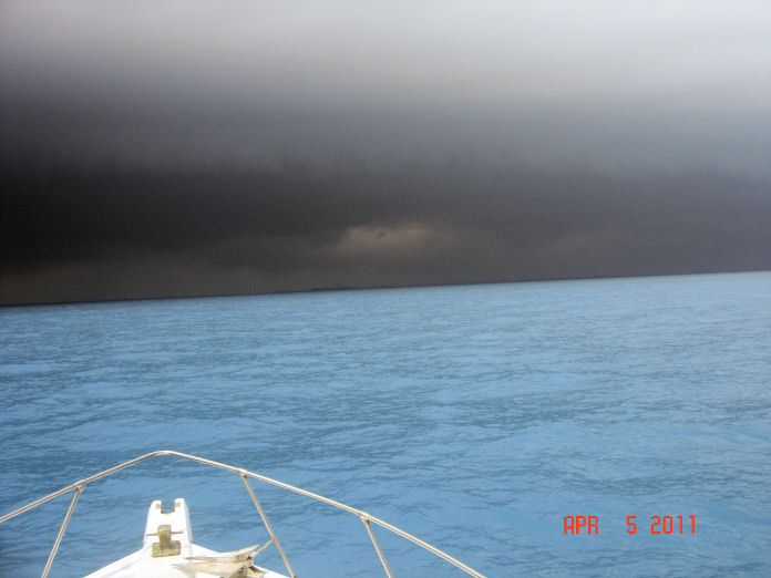 Cold front approaches while in Key West Fishing for Sailfish