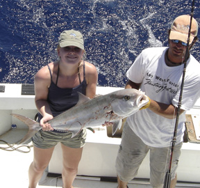 Amberjack caught fishing Key West on charter boat Southbound