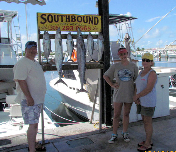 Wahoo, dolphin and bonitos Caught in Key West fishing on charter boat Southbound