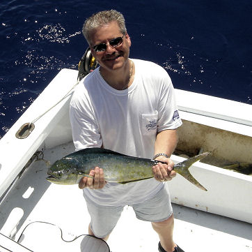 Dolphin caught deep sea fishing on Key West Charter fishing boat Southbound from Charter Boat Row, Key West