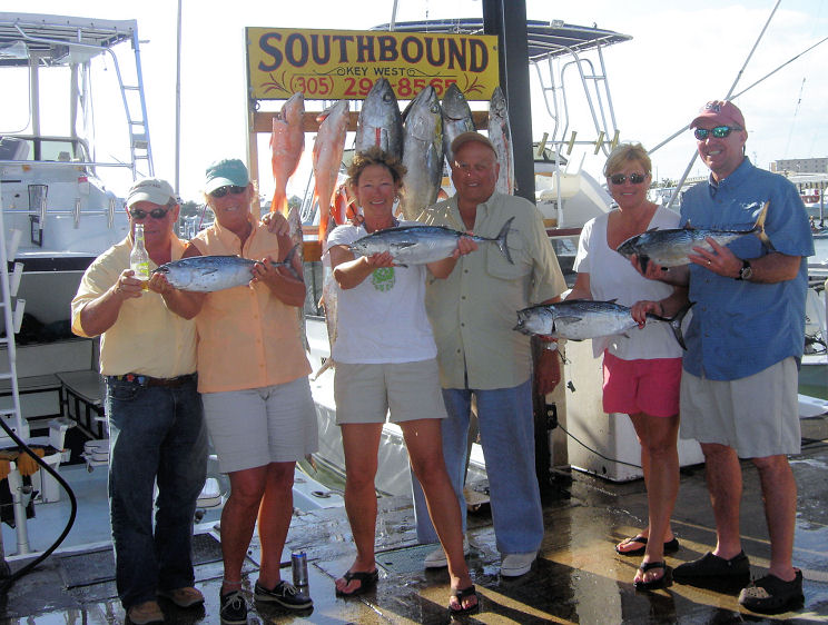 End of a good day in Key West fisihing on charter boat Southbound from Charter Boat Row, Key West