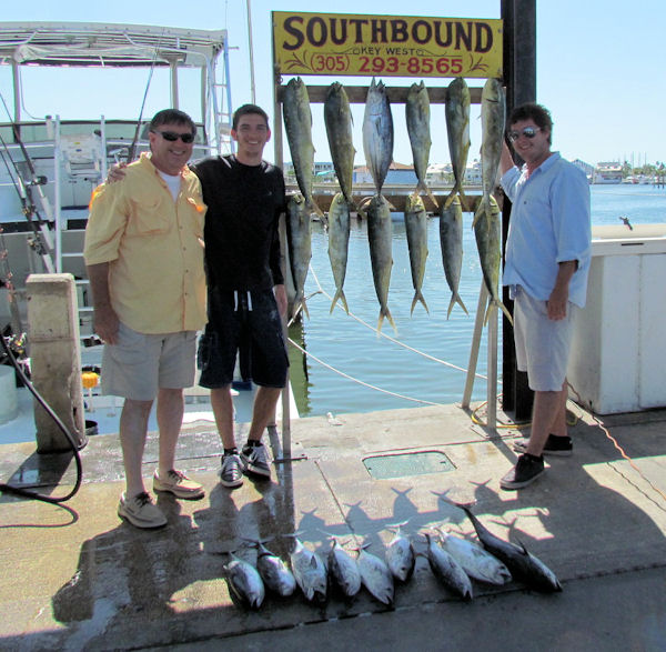 Dolphin and Bonitos caught fishing Key West on charter boat Southbound from Charter Boat Row Key West