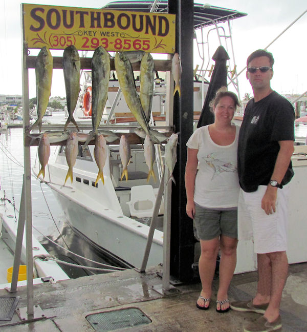 Dolphin and Yellow Tail snapper caught in Key West fishing on charter boat Southbound from Charter Boat Row