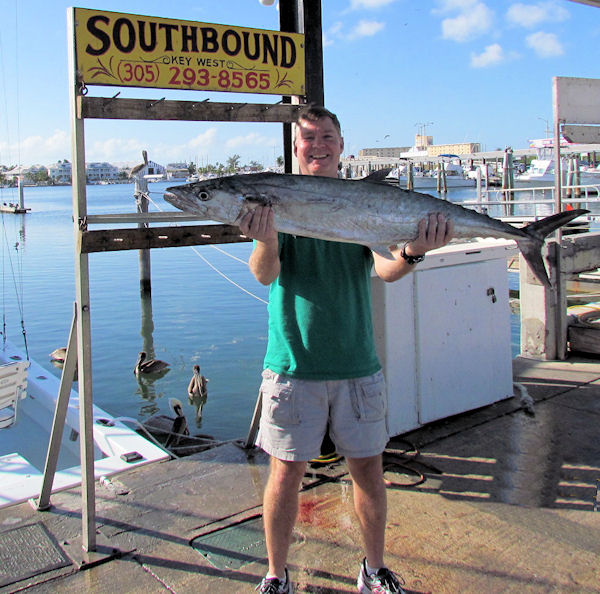 25 lb Kingfish caught fishing Key West on charter boat Southbound from Charter Boat Row Key West