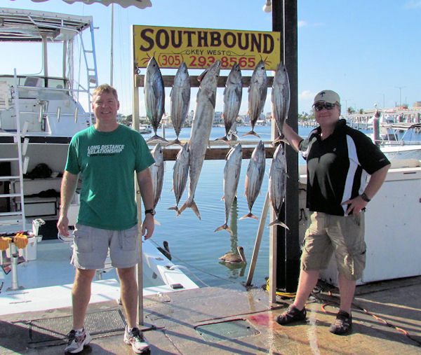 25lb Kingfish and some Skip Jack Tuna caught fishing Key West on charter boat Southbound from Charter Boat Row Key West
