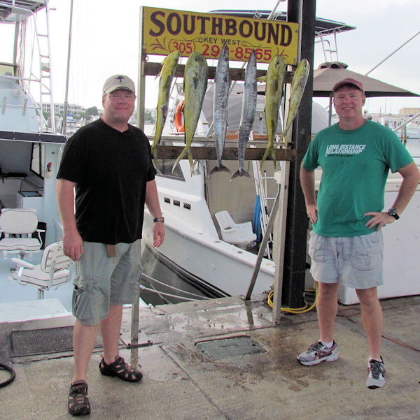 A couple Wahoo and some Dolphin caught fishing Key West on charter boat Southbound from Charter Boat Row Key West