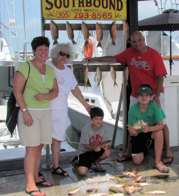 Yellow Tail and Gray Snapper caught in Key West fishing on charter boat Southbound from Charter Boat Row