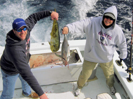Small Dolphin and a Black Fin Tuna caught fishing Key West on charter boat Southbound