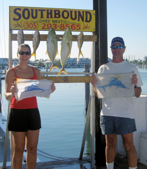 End of a good day of Sailfishing in Key West fishing on charter boat Southbound from Charter Boat Row Key Wes