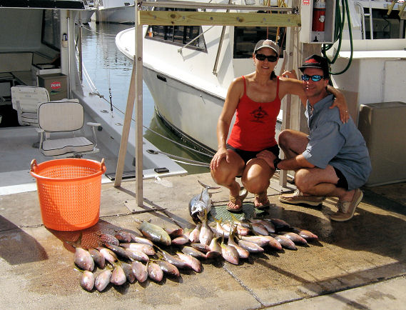 Limit of yellow tail snapper caught fishing on charter boat Southbound in Key West, Florida
