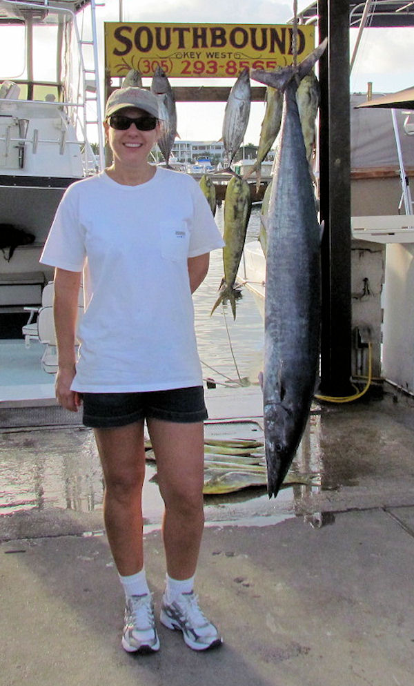 30 lb Wahoo caught fishing Key West on charter boat Southbound from Charter Boat Row Key West