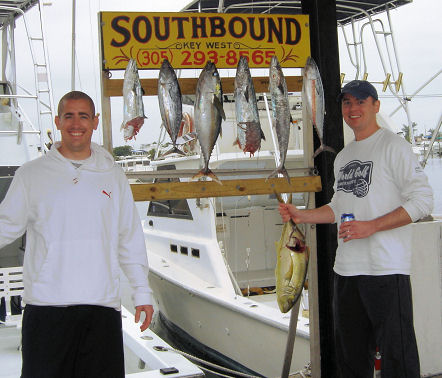 End of the day with fish caught fishing Key West on charter boat Southbound from Charter Boat Row