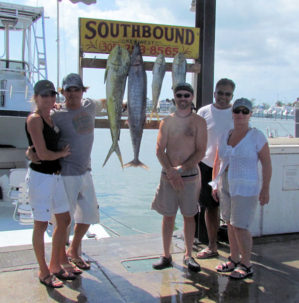 Dolphin and wahoo caught in Key West fishing on charter boat Southbound from Charter Boat Row, Key West