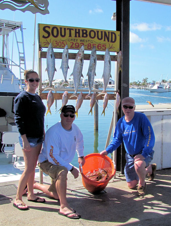 Yellow Tail Snapper and Cero Mackerel caught in Key West fishing on charter boat Southbound from Charter Boat Row, Key West