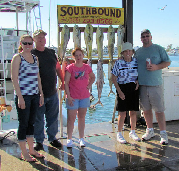 Dolphin and Kingfish caught in Key West fishing on charter boat Southbound from Charter Boat Row, Key West